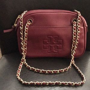 Wine Red Tory Burch Chain Side Purse
